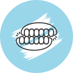 icono bruxismo con fondo azul