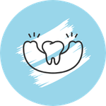 icono diente con fondo azul